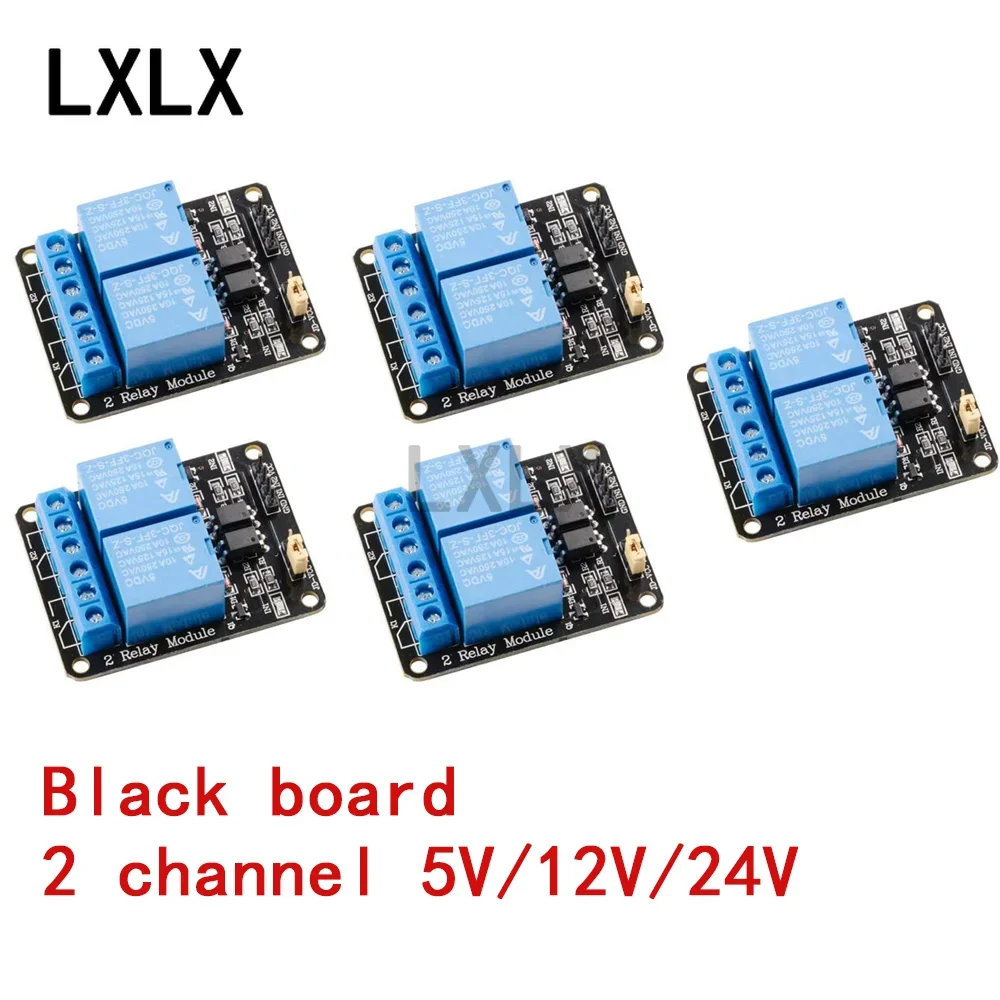 2-10PCS 2 channel 5V/12V/24V Relay Module with Optocoupler High/low Level Trigger Expansion Board for Raspberry Pi Arduino