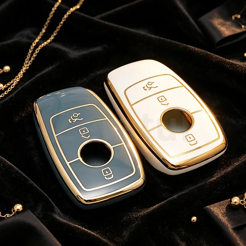 3 Buttons TPU Auto Shell Fob Holder for Mercedes-Benz A220 E63S AMG E-Class GLE 350 4MATIC E300 E400 E43 W213 Car Key Case Cover