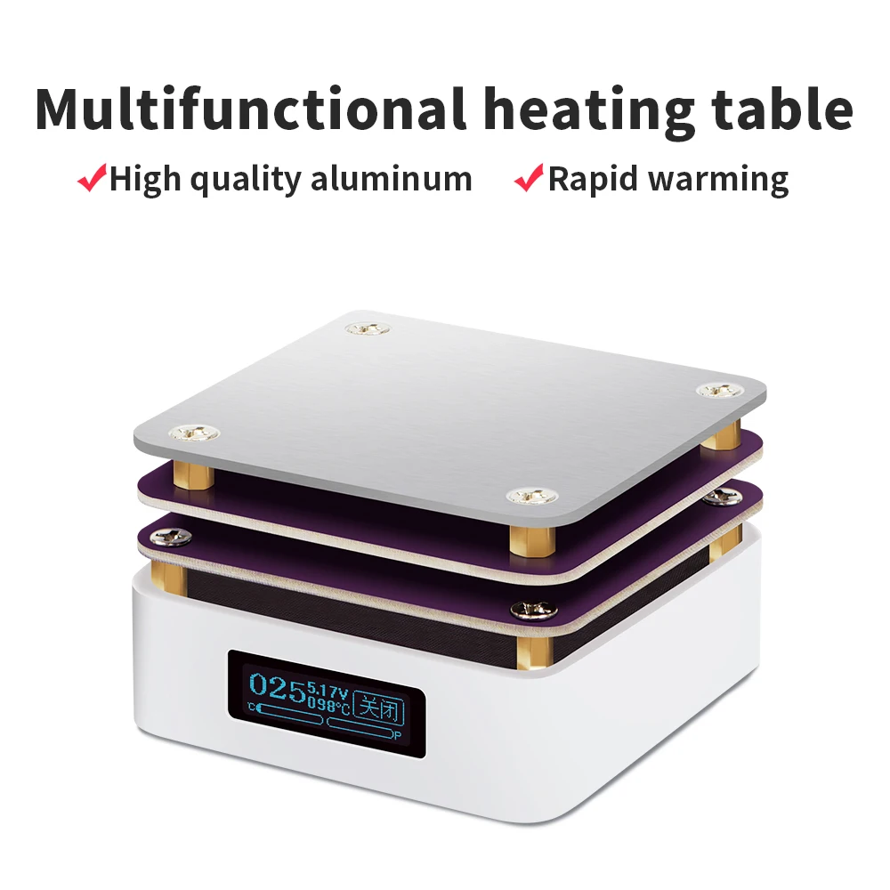 Mini Adjustable Constant Temperature Heating Table Type-C USB Soldering Plate Heating Table Repair Tools Digital Display 65W 20V