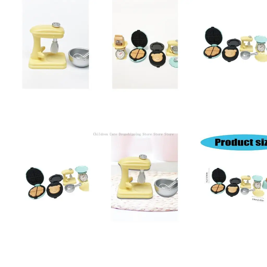 

Реалистично 1:12 Шкала пластиковых кукол для тостеров и блюдо, установленные для притворной игры