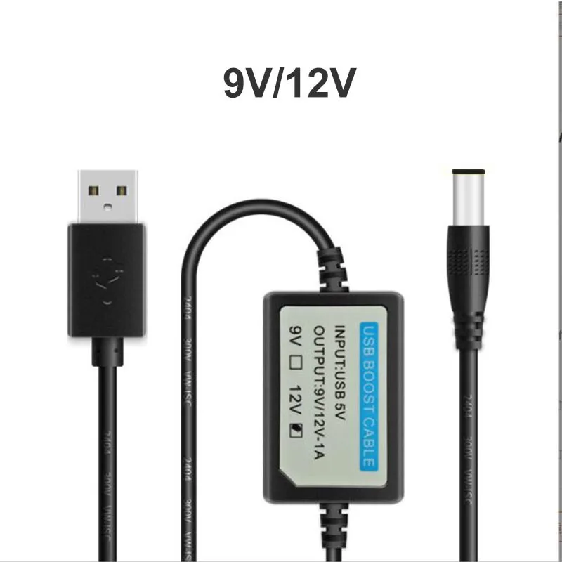 USB Charge Power Boost Cable DC 5V to 9V/12V 1A 5.5mm x2.5mm Step UP Module Converter Adapter wire Boost Component for router