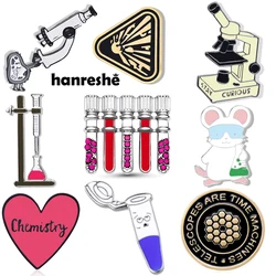 Hanreshe Science Chemistry Lab Enamel Brooch Pins Scientist Chemist Backpack Lapel Badge Jewelry Accessories