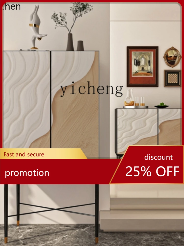 

YFY винный шкаф из массива дерева с высокими ножками, настенный сервант для гостиной, простой современный шкаф для хранения