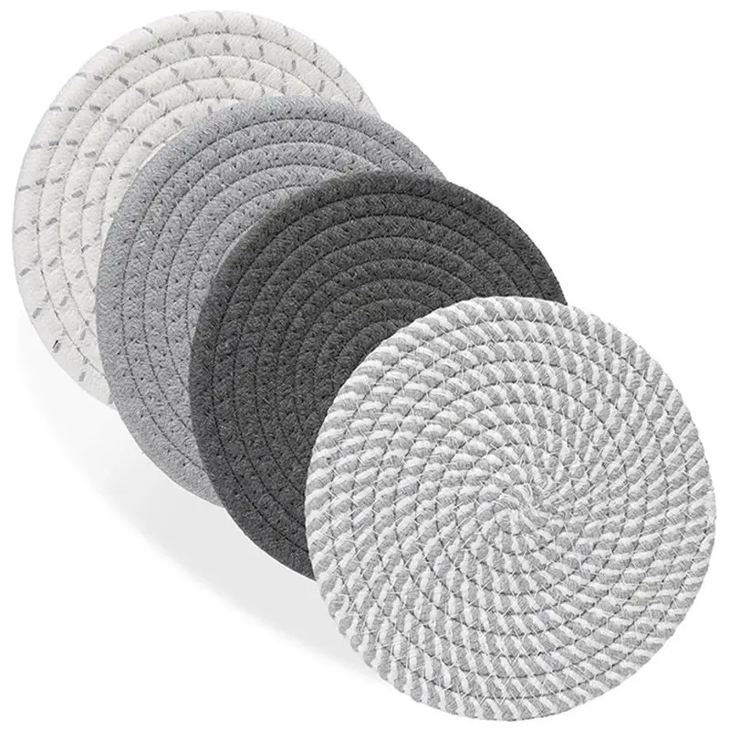ABNL 4PCS Trivets For Hot Dishes 7 Inch Heat Hot Pads Plate Mats For Kitchen Countertops Table Insulating Mat