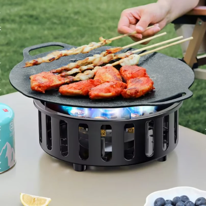 

Portable 7-Core High-Power 19800W Camping Stove Windproof Gas Burner with Electronic Ignition for Outdoor Cooking Equipment