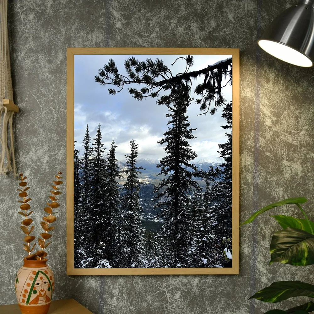 المناظر الطبيعية الجبلية قماش جدار الفن الطبيعة طباعة المناظر الطبيعية الخلابة اللوحة الغابات ديكور غرفة المعيشة المنزلي غرفة نوم جدار ديكور هدية #4