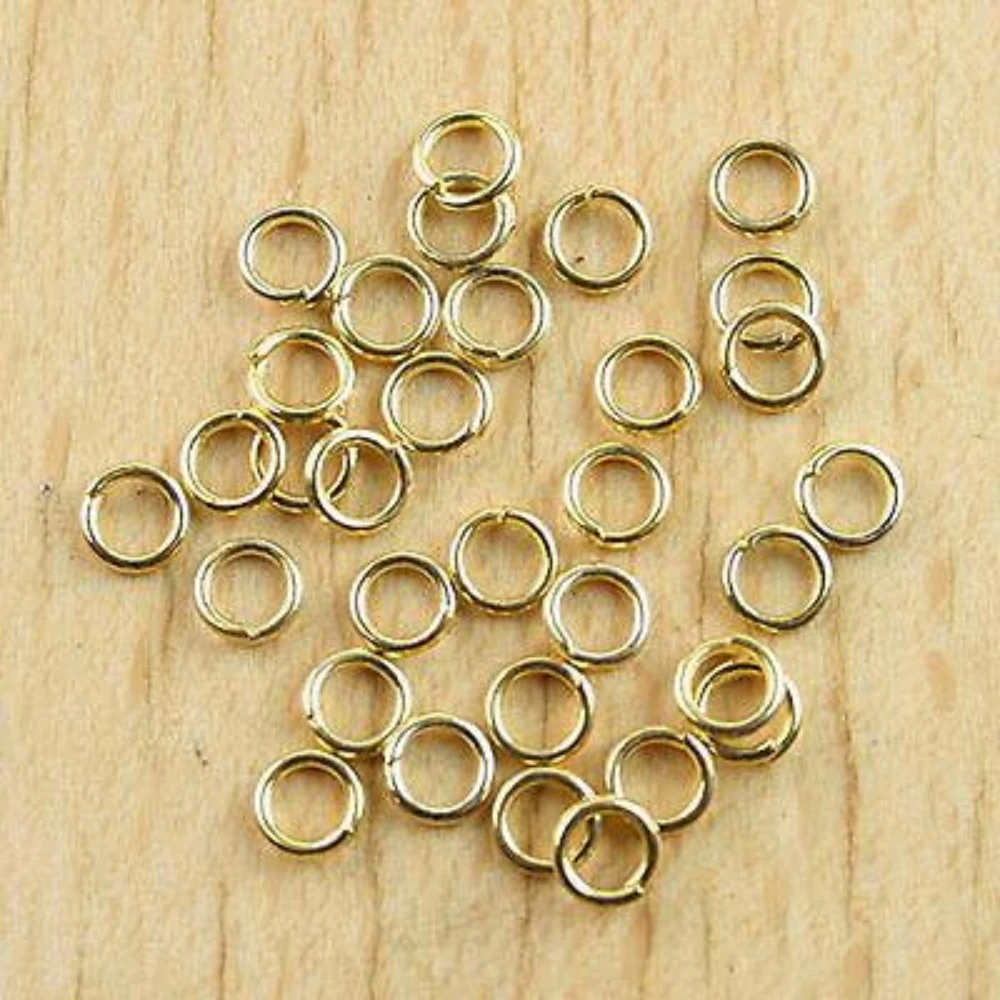 400PCS 4MM GOLD-TONE FINDINGS OPEN JUMP RINGS H0750