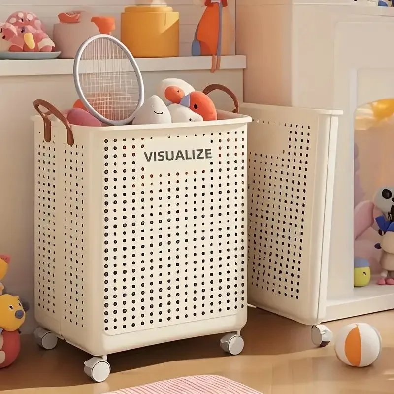 

Большая складная корзина для белья с колесиками, корзина, ручная стирка для хранения корзин для белья в ванной комнате, спальне, домашняя организация