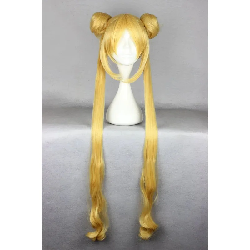 

Tsukino Usagi 120cm Long Golden Heat Resistant Synthetic Hair Cosplay Wig + Wig Cap