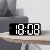 Colorful Led Electronic Alarm Clock 3 Levels Adjustable Brightness Time Date Temperature Display Large Screen Table Clocks Decor