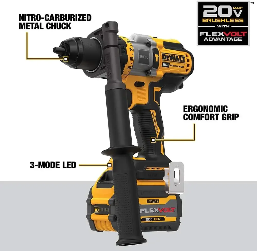 DEWALT DCK2100D1T1 20V MAX Brushless Cordless 2-Tool Kit Including Hammer Drill/Driver with FLEXVOLT ADVANTAGE