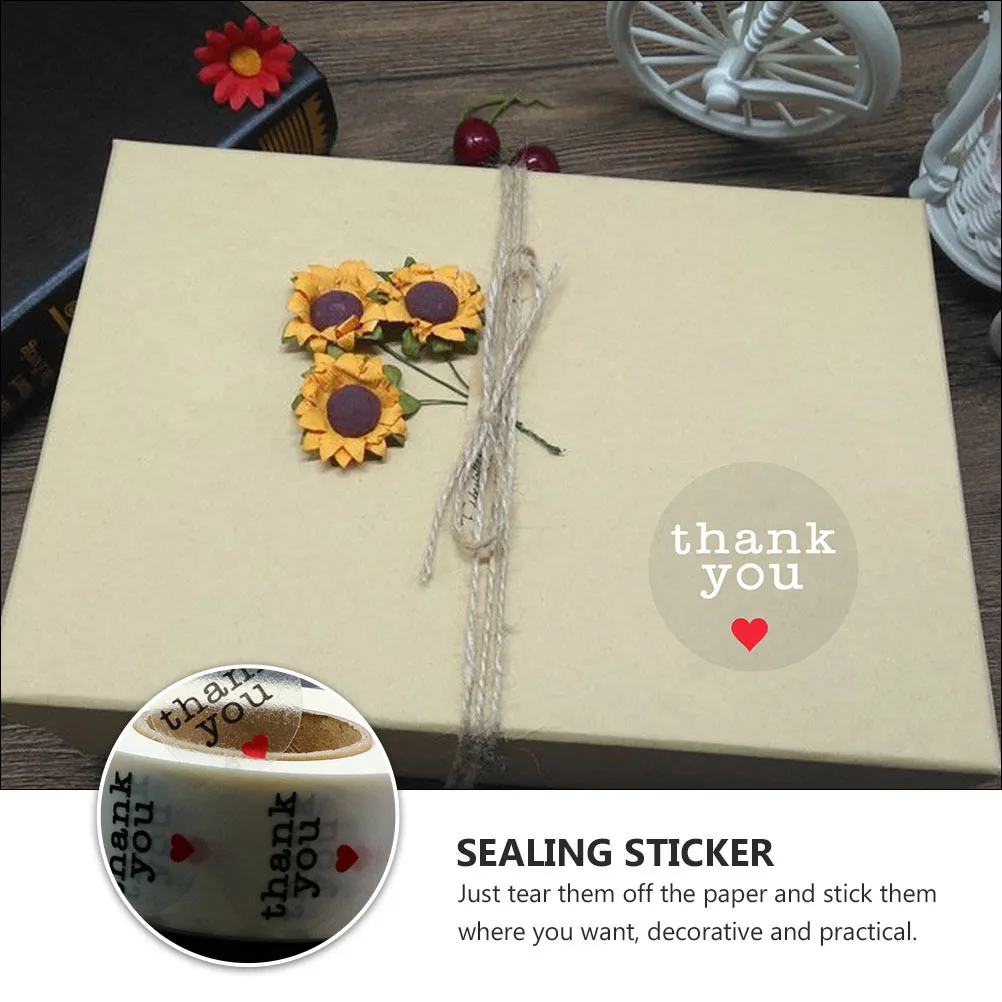 500 قطعة ملصقات ملصقات مستديرة شكرًا لك على شكل قلب أحمر شارات ختم لتغليف الهدايا أكياس الحلوى ملصقات ختم ديكور