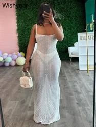 Sexy Print See Through Women Birthday White Dress Patchwork Stripe Sleeveless Summer Night Club Prom Slim Bodycon Beach Vestidos