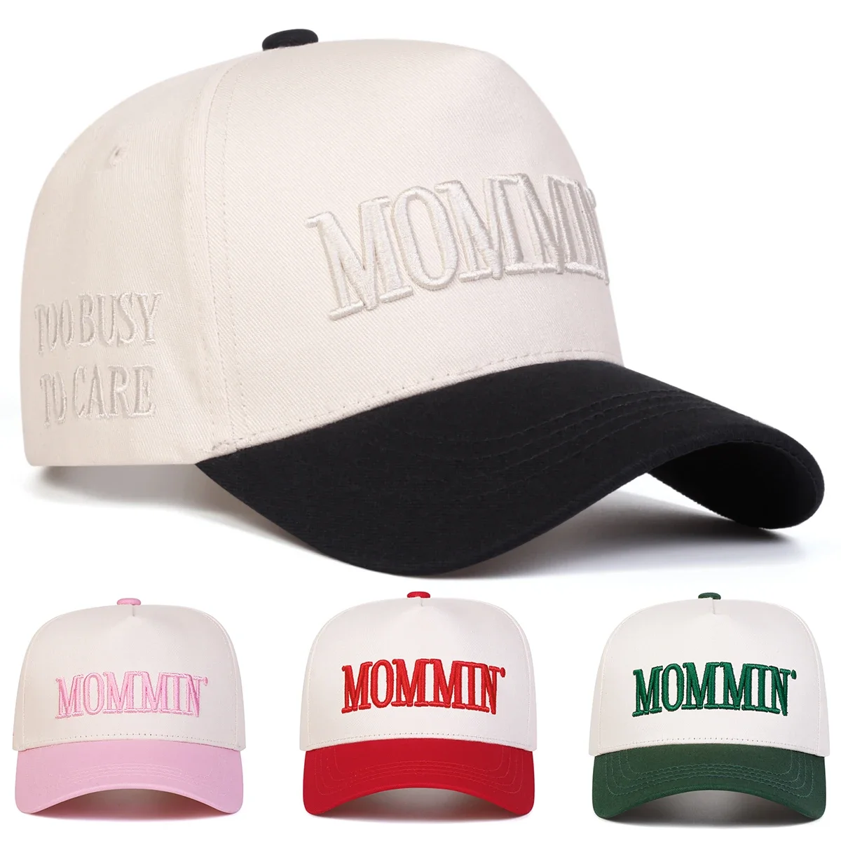 Unisex MOMMIN Baseballkappen mit Buchstabenstickerei, Frühling und Herbst, für den Außenbereich, verstellbare Freizeithüte, Sonnenschutzhut, Sportkappe