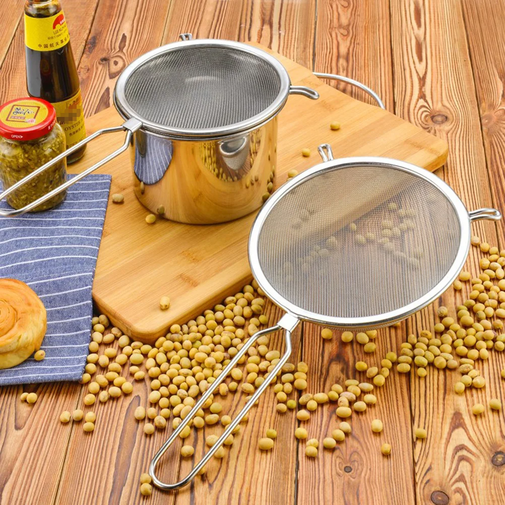 

8 Inches Stainless Steel Filtering Spoon Long Handle Strainer Scoop High-Density Mesh Oil Water Separator Colander Ladle For