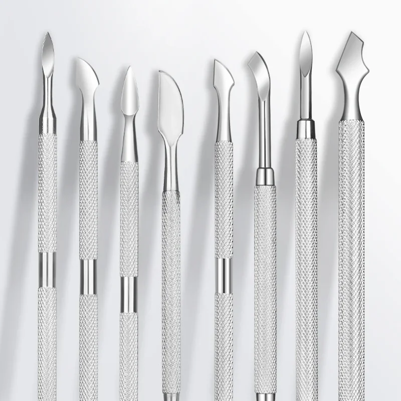 1Pcs Nail Cuticle Pusher Spoon Stainless Steel Cutter UV Gel Polish Removal Trimmer Dead Skin Manicure Accessories Tool