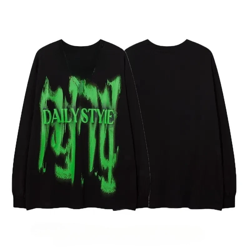 

Осенне-зимняя толстовка с круглым вырезом 2025 года, толстовка с капюшоном в американском стиле темной ленты, элитная роскошь для мужчин и женщин, топ