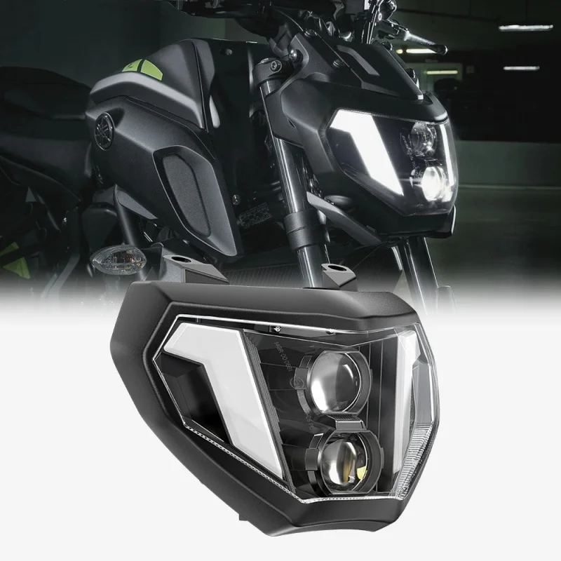 E-mark LED Motorcycle Headlight Assembly with DRL for Yamaha MT09 MT07