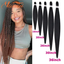 Cabelo trançado sintético macio para crianças, tranças Jumbo curtas, extensões de cabelo reto Yaki pré esticadas, 16 