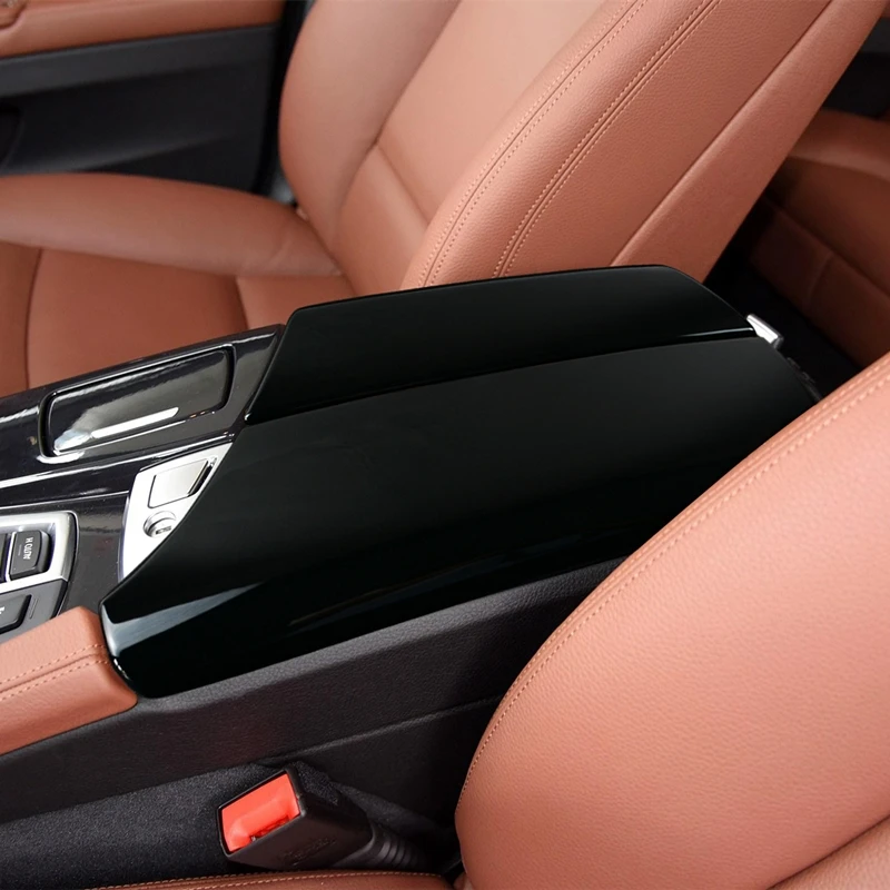 الكربون اللون سيارة مركز وحدة التحكم مسند الذراع صندوق لوحة غطاء للحماية الكسوة لسيارات BMW 5 سلسلة F10 2011-2017 LHD RHD ملصقات داخلية