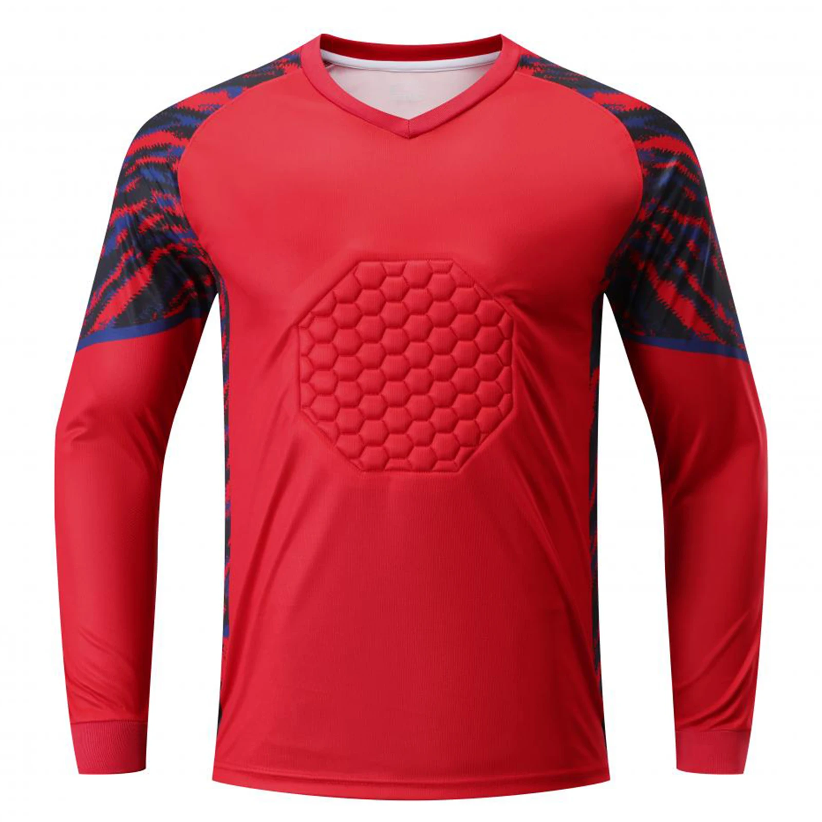 Kids Boys Soccer Goalkeeper Sport Top Long Sleeve Protective Sponge Pads Goalie Jersey Top Football Basketball Game Training Top