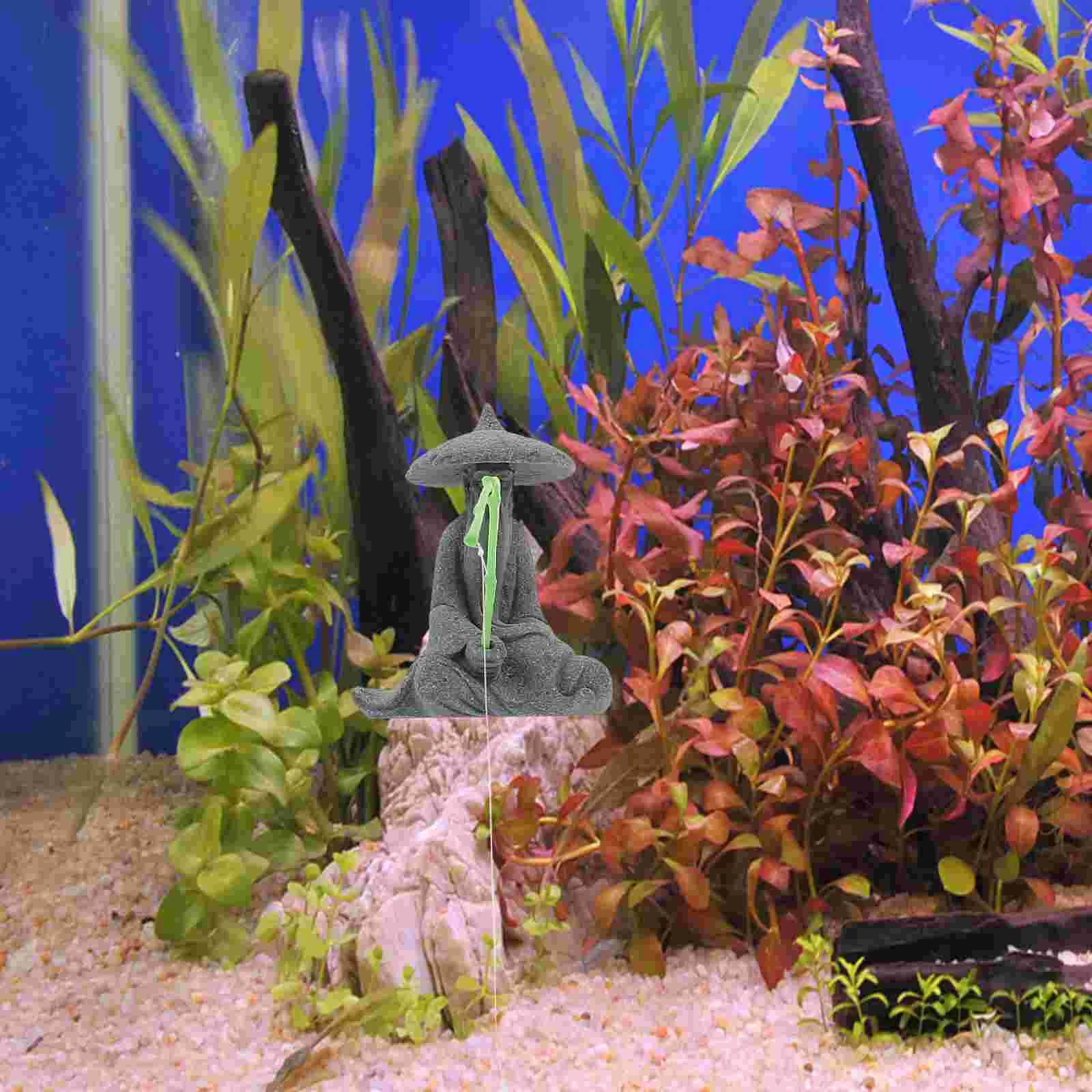 1Pc Jiang Taigong Vissen Decor Hars Visser Standbeeld Japanse Home Decor Rotstuin Beeldje Bonsai Desktop nament Aquarium