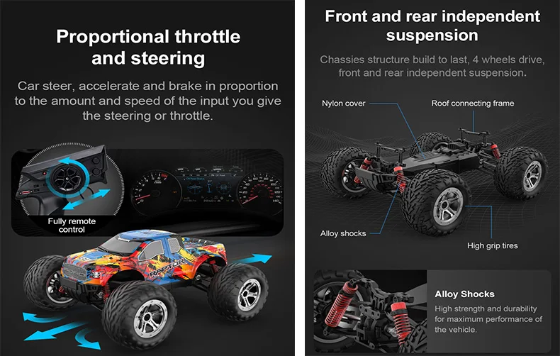 RC Climbing Car Raptor F-150 Remote Control Buggy Double E E331 Ipx4 Waterproof 2.4G Racing Competition Vehicle Toy for Kid Gift