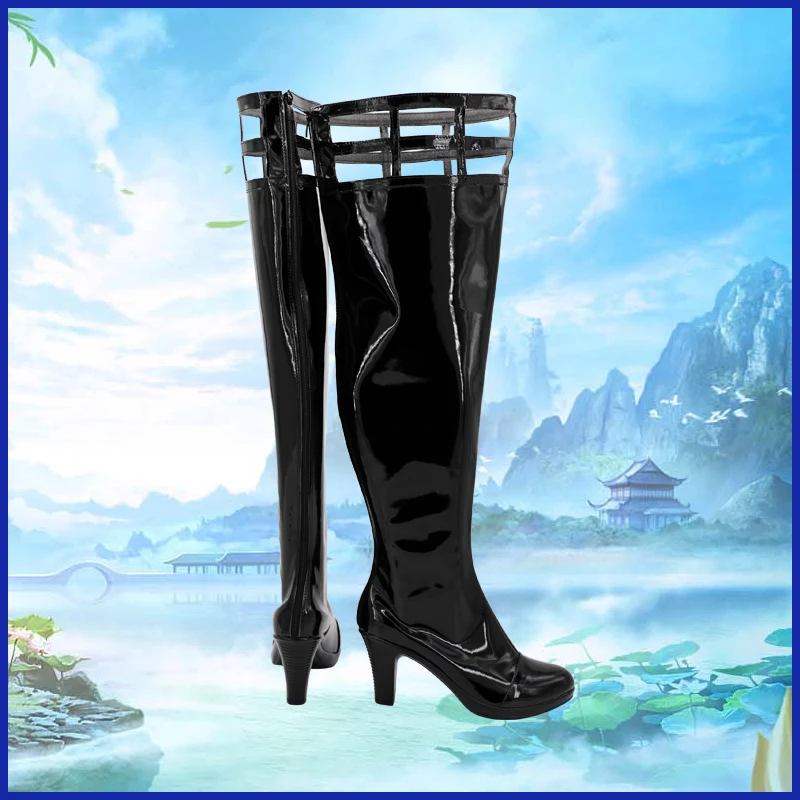 Yor Forger – bottes de Cosplay noires, chaussures de fête d'halloween pour femmes