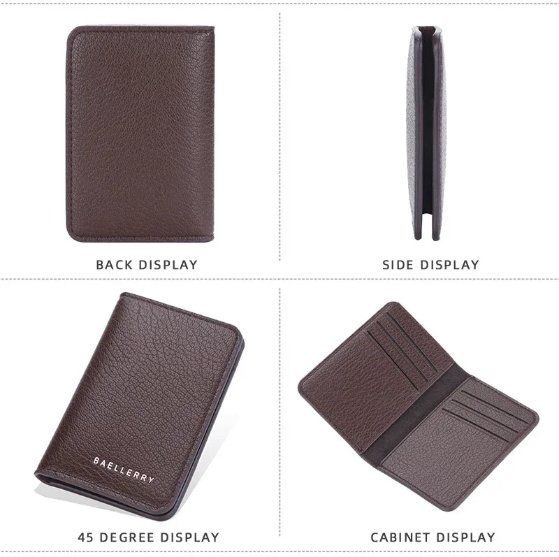 กระเป๋าสตางค์พับบางสำหรับผู้ชาย หนังนุ่ม ใส่บัตรเครดิตขนาดเล็ก กระเป๋าใส่บัตรบาง กระเป๋าใบเล็กอเนกประสงค์สำหรับผู้หญิงและผู้ชาย