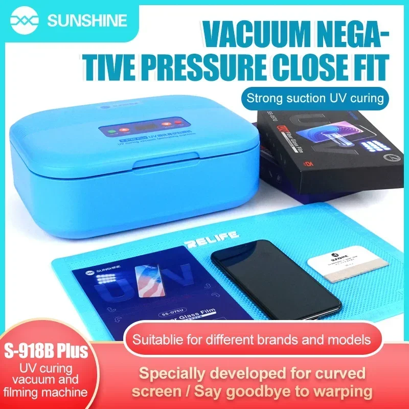 SUNSHINE S-918B Plus UV Curing Box for Mobile Phone LCD Touch Screen OCA Laminated Fast Curing No Wrinkles No Blistering