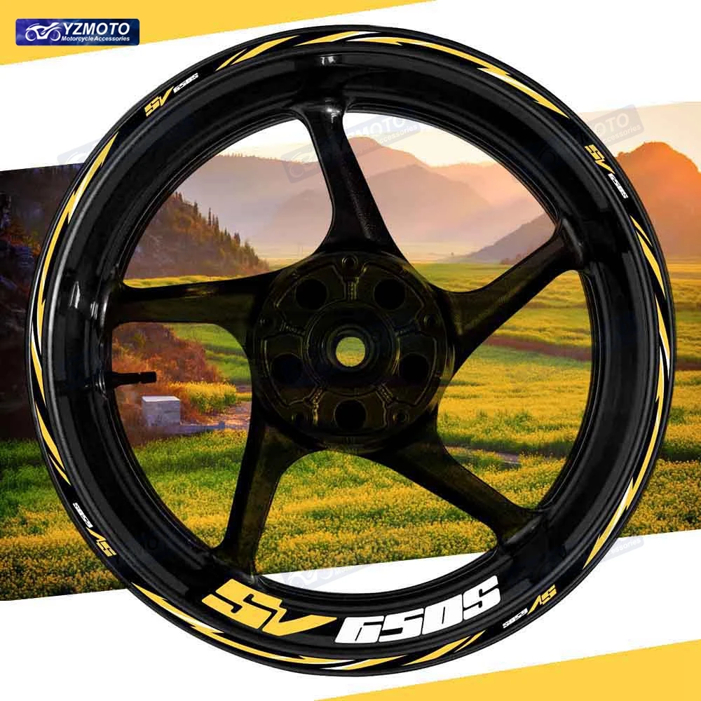 

Для мотоцикла SV650S SV 650S 17-дюймовая наклейка на переднее и заднее колесо в полоску, лента на колесо, декоративная светоотражающая наклейка на обод