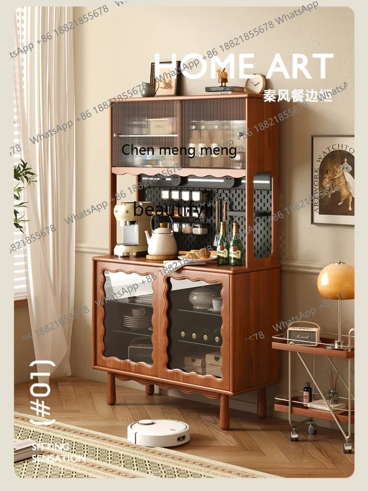 

ss7304 American Solid Wood Sideboard Living Room Coffee Cabinet French Retro Storage High Cabinet