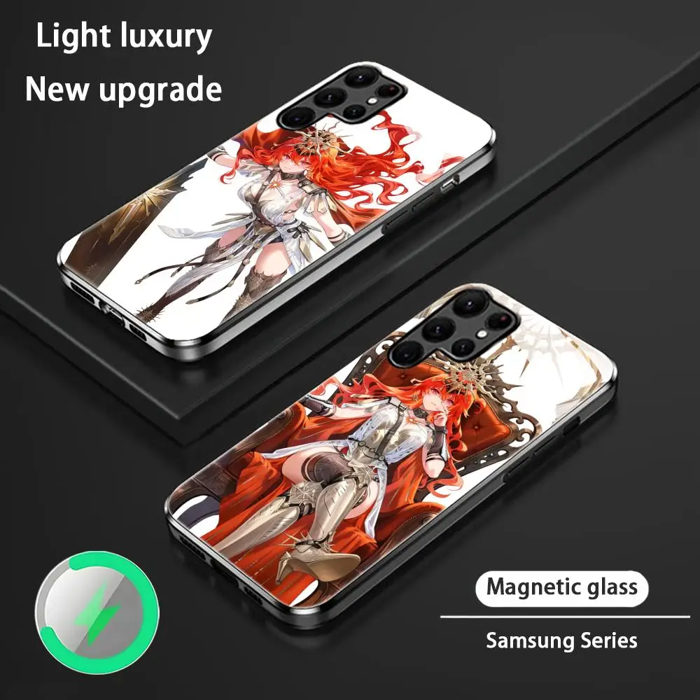 Wuthering Waves Augusta Phone Case For Samsung S26 S25 S24 S23 S22 S21 S20 Plus Ultra FE Glass Magnetic Case