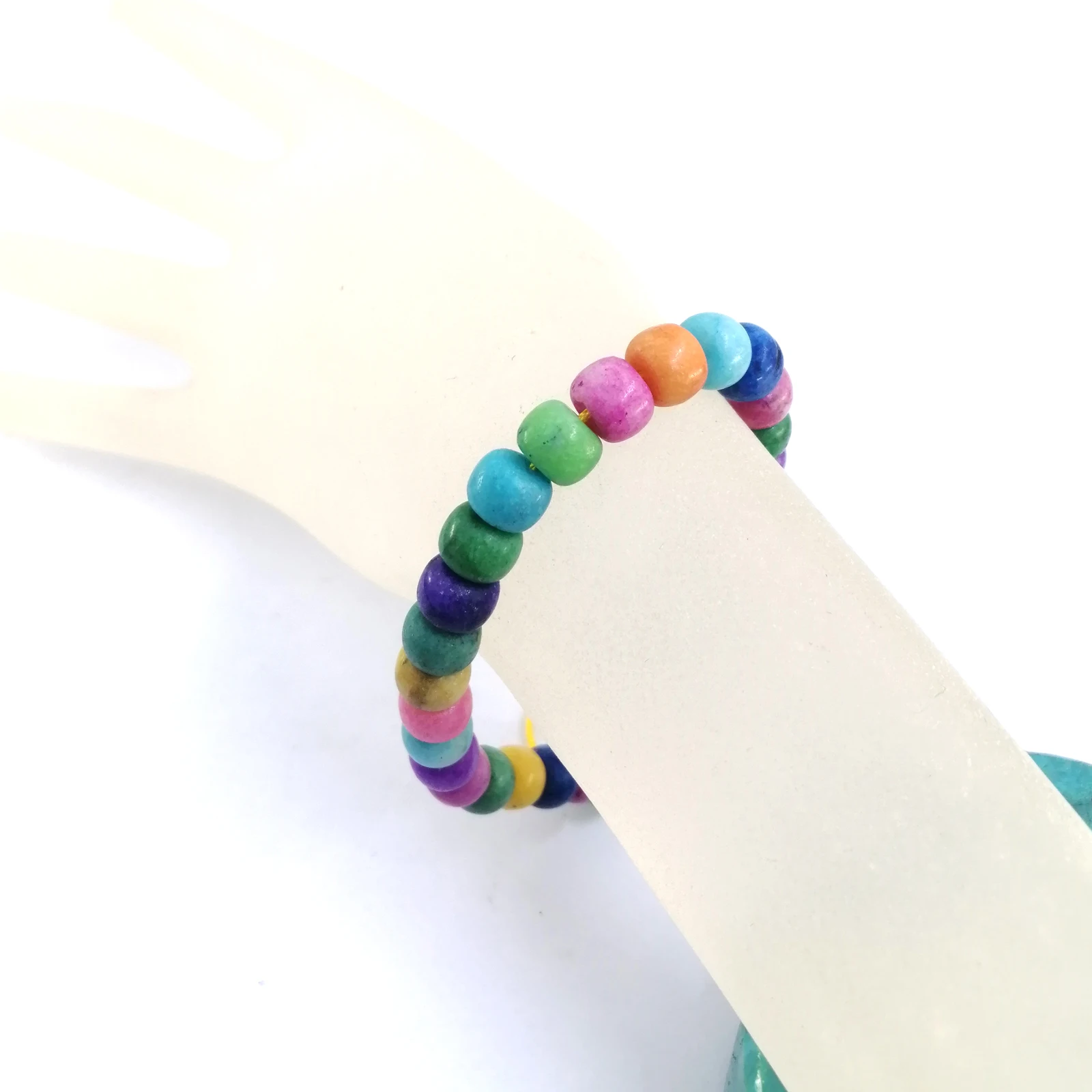 Rainbow Colorful Dolomite Beads Adjustable Cotton Cord Unique Designed Bracelets for Woman Man Daily Wearing Party