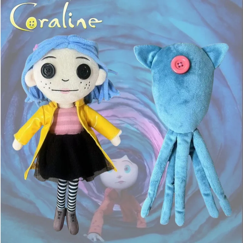 

Set Coraline Plush Doll Stuff Cartoon Figure Soft Pillow Ugly Cute Collection Dolls Room Kawaii Ornament Gift Birthday Kid Toys