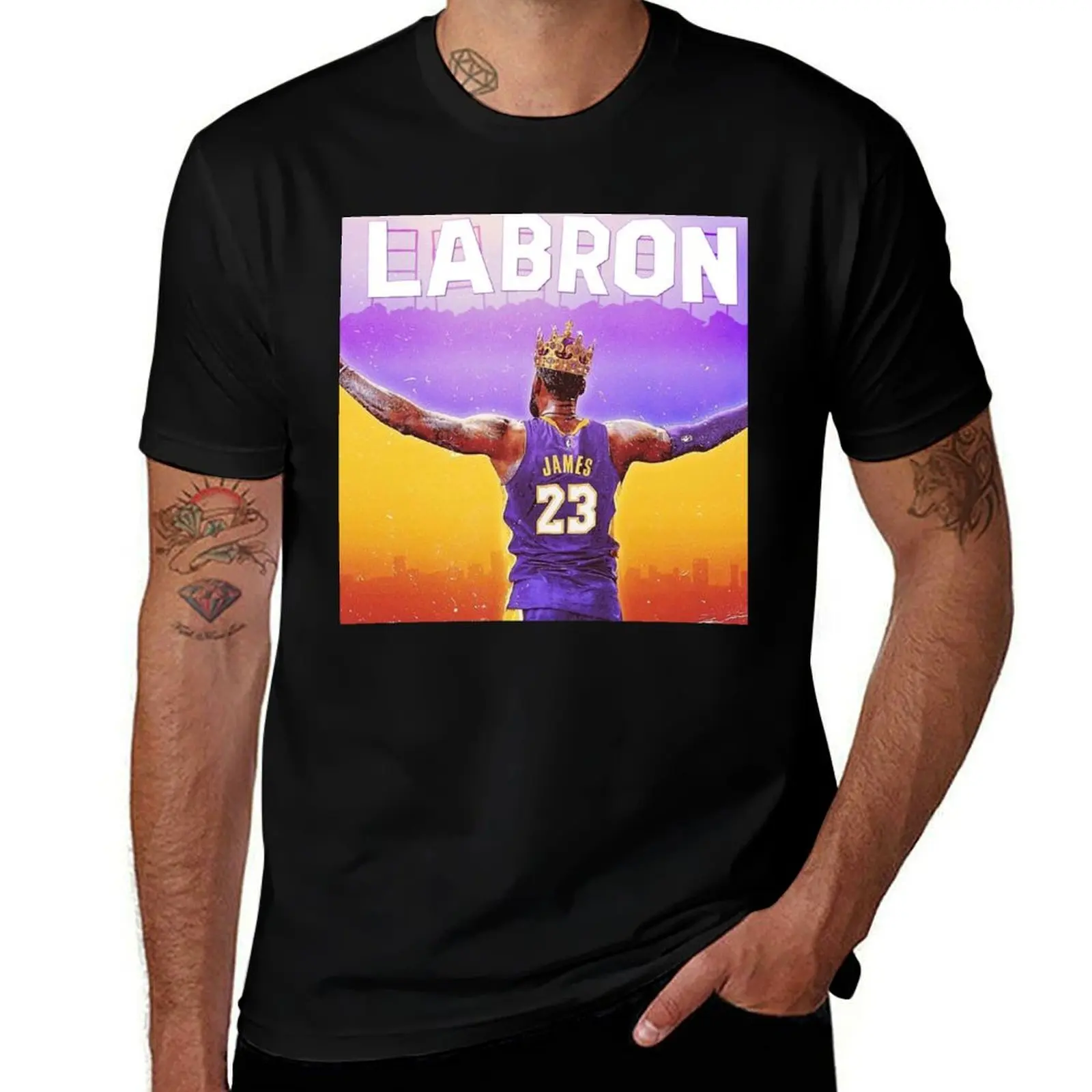 

LAbron:The King Of LA T-Shirt black cotton t-shirt plain for man package T-Shirt