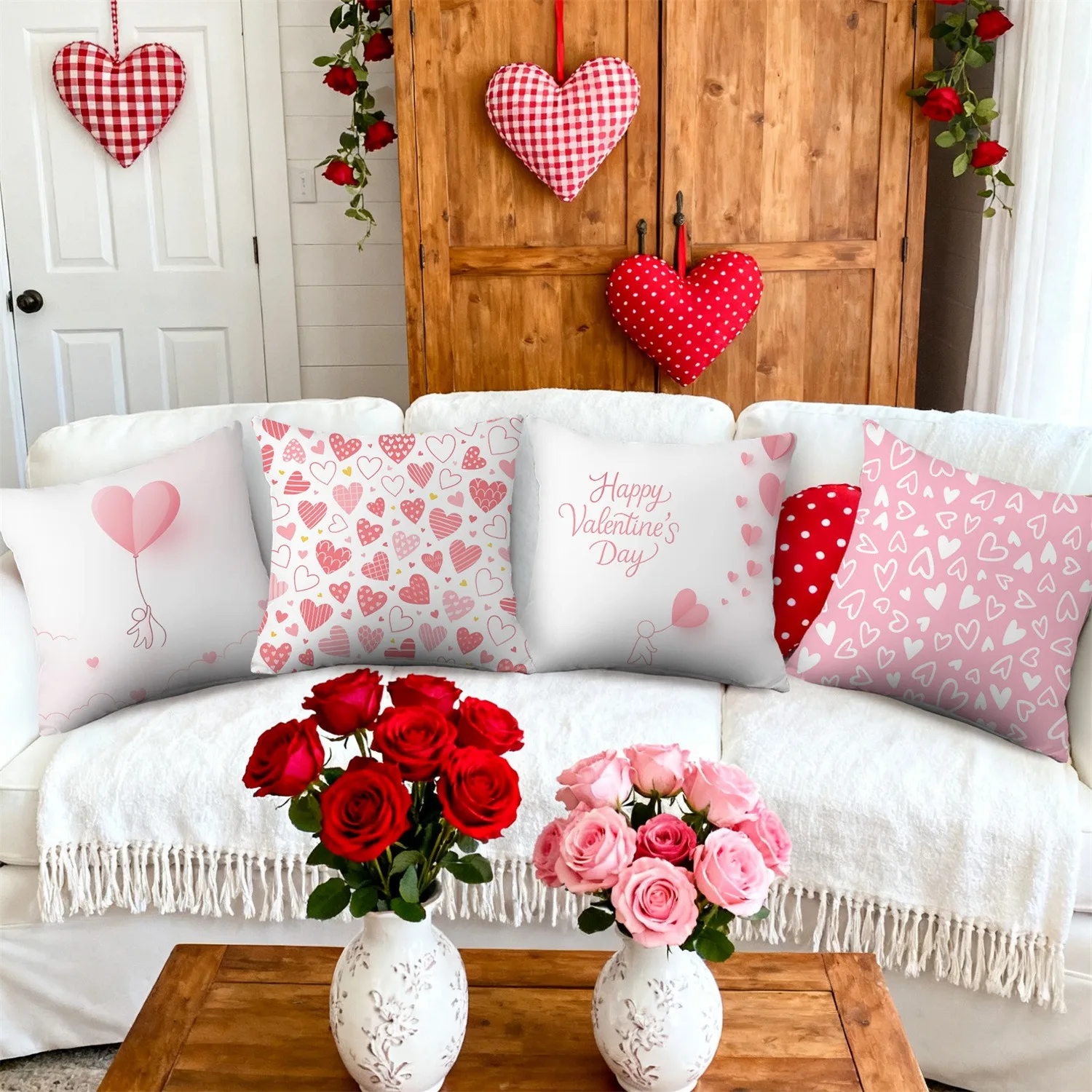 

Мягкая наволочка с рисунком сердца на День святого Валентина: наволочка с тематикой «С Днем Святого Валентина» для дивана, спальни, домашнего декора