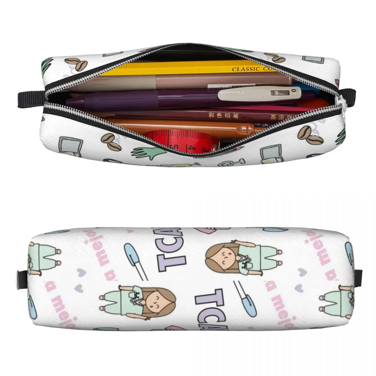 Nurse Medical Equipment Printed Pencil Case Enfermera En Apuros Pencilcases Pen Box for Girls Boys Bag Office Zipper Stationery