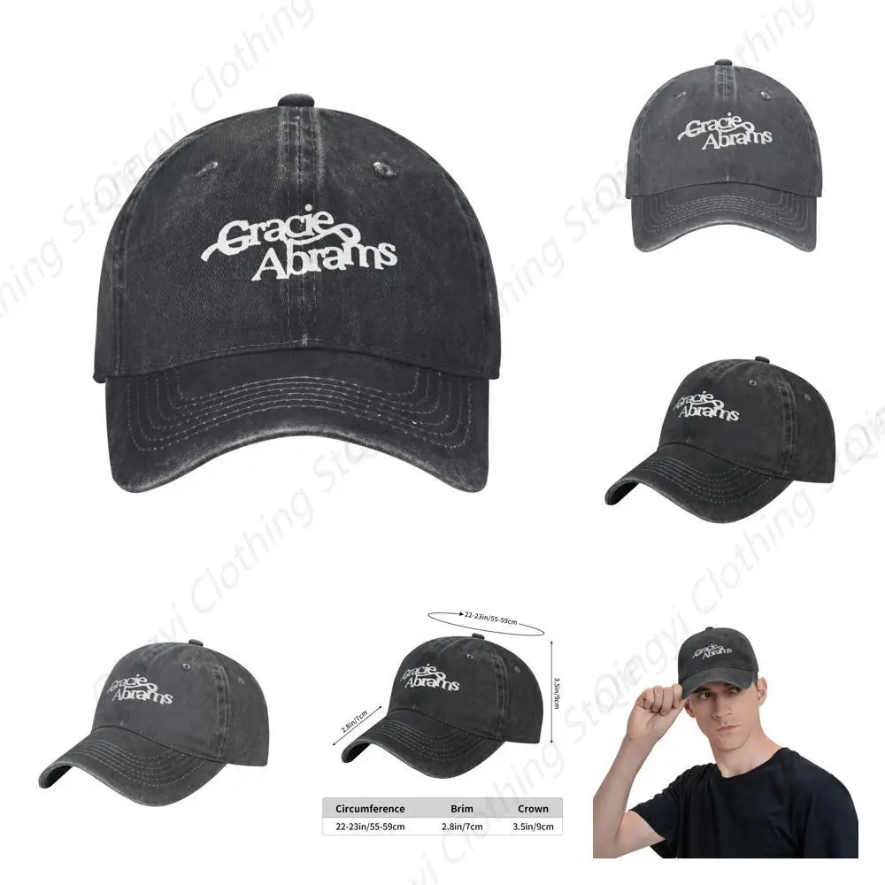 

Gracie Musics Abrams Hat Baseball Cap Beanies Trucker Hats Washed Denim for Men Women Casquette Casual Adjustable Cowboy Caps