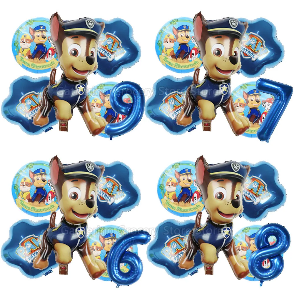 

PAW Patrol Anime Dog Chase 1-9th Number Foil Ballon Party Supplies Boy Favor Event Gift Baby Shower Wedding Decoration Air Globo