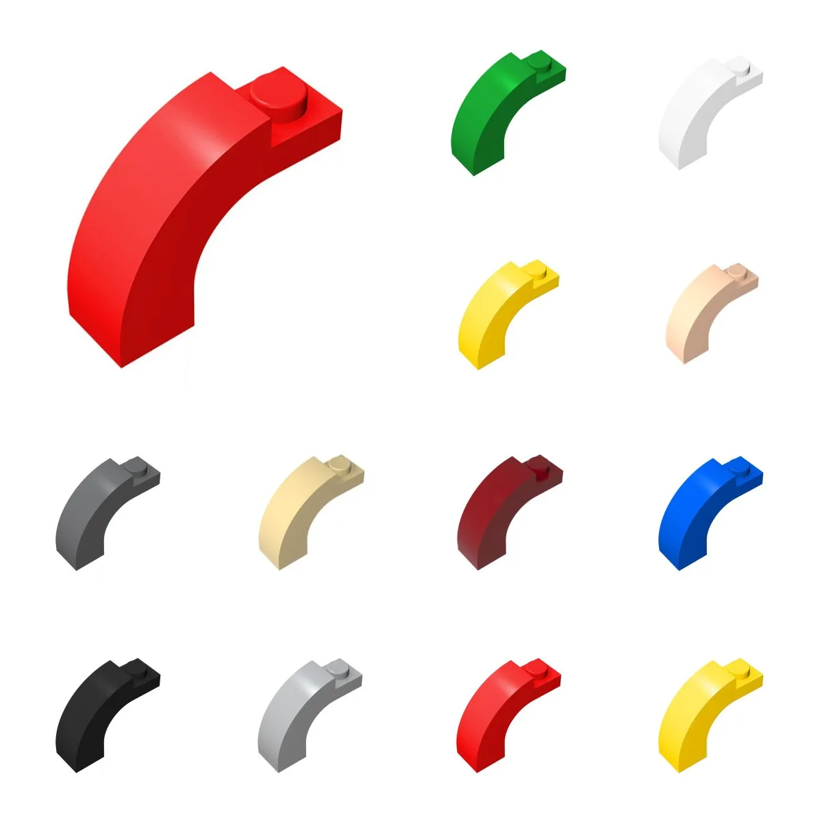 50pcs 6005 92903 Creative Brick Arch 1x3x2 Curved Top Building Block Toy Compatible Accessories DIY MOC High-tech Gift