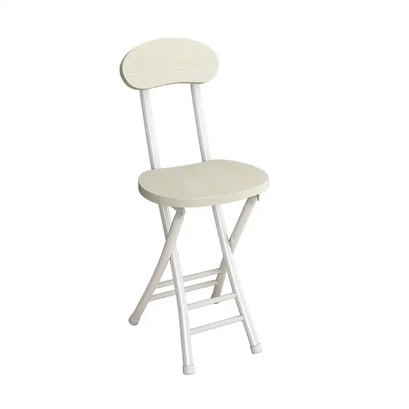 Folding stool portable round stool simple household dining table and chair bar stool heightening black sitting height 45CM.