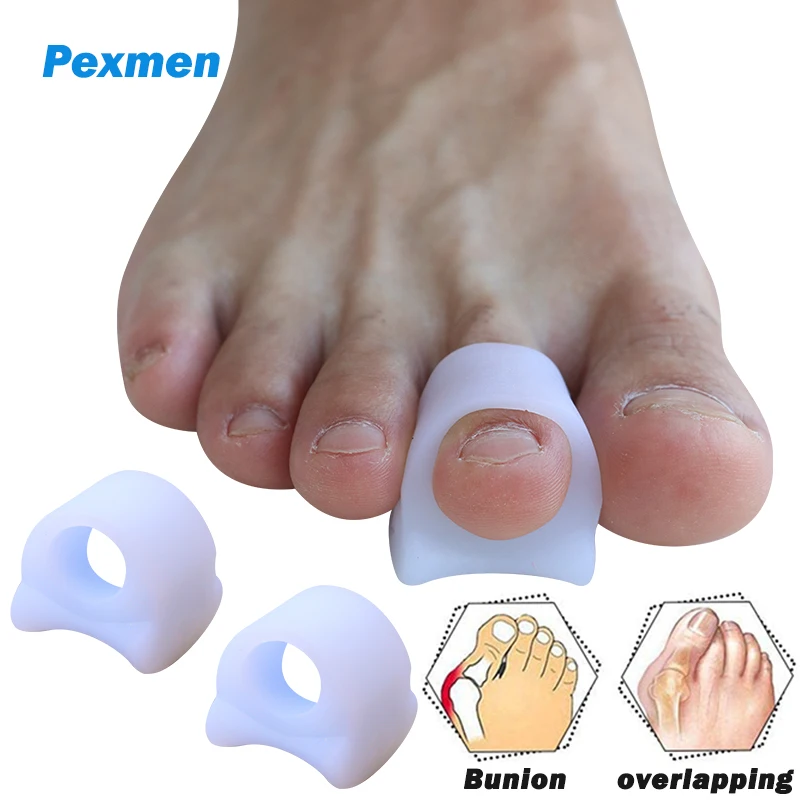 Pexmen 2Pcs Toe Separator Protector Gel Toe Spacer Bunion Corrector Spreader for Hammertoe Overlapping Toes Bunion Pads