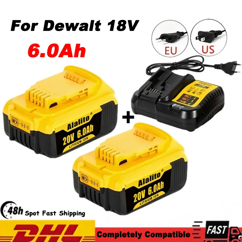 

Original DCB200 20V 6000mAh Lithium Replacement Battery For Dewalt 18V DCB184 DCB200 DCB182 DCB180 DCB181 DCB182 DCB201 DCB206