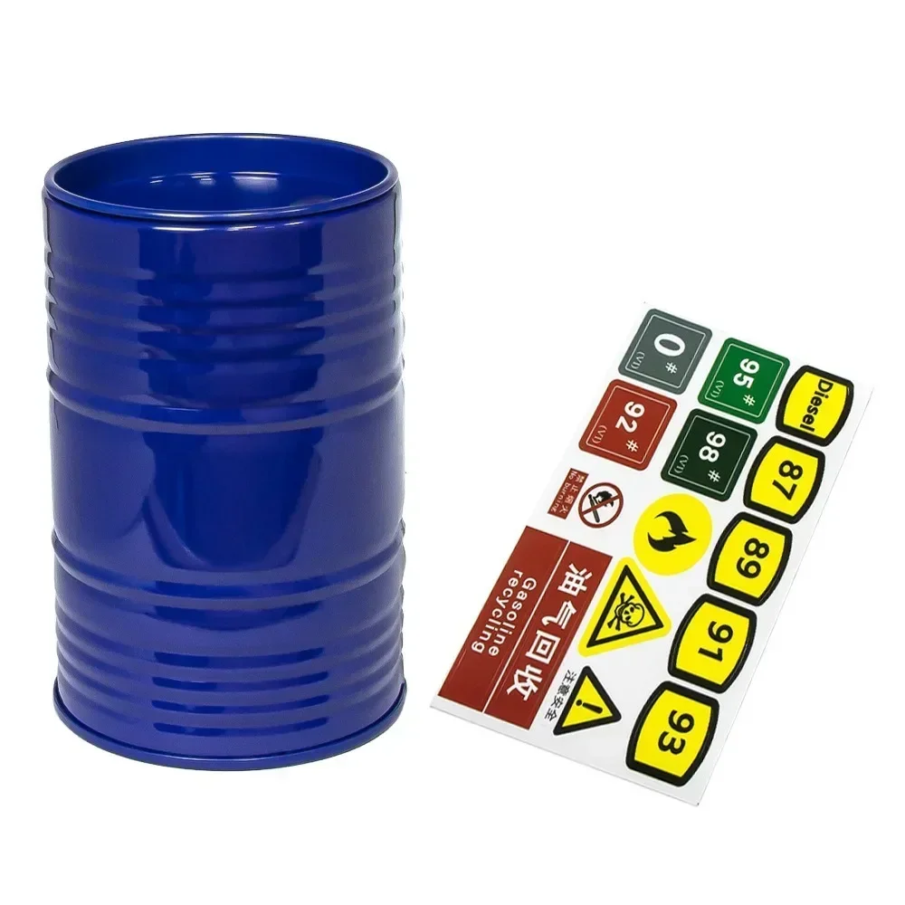 Barile di olio di simulazione in metallo, barile di attrezzi, portapenne per 1/10 1/8 Rc Crawler Car Trx4 Trx6 D90 Axial Scx10 90046