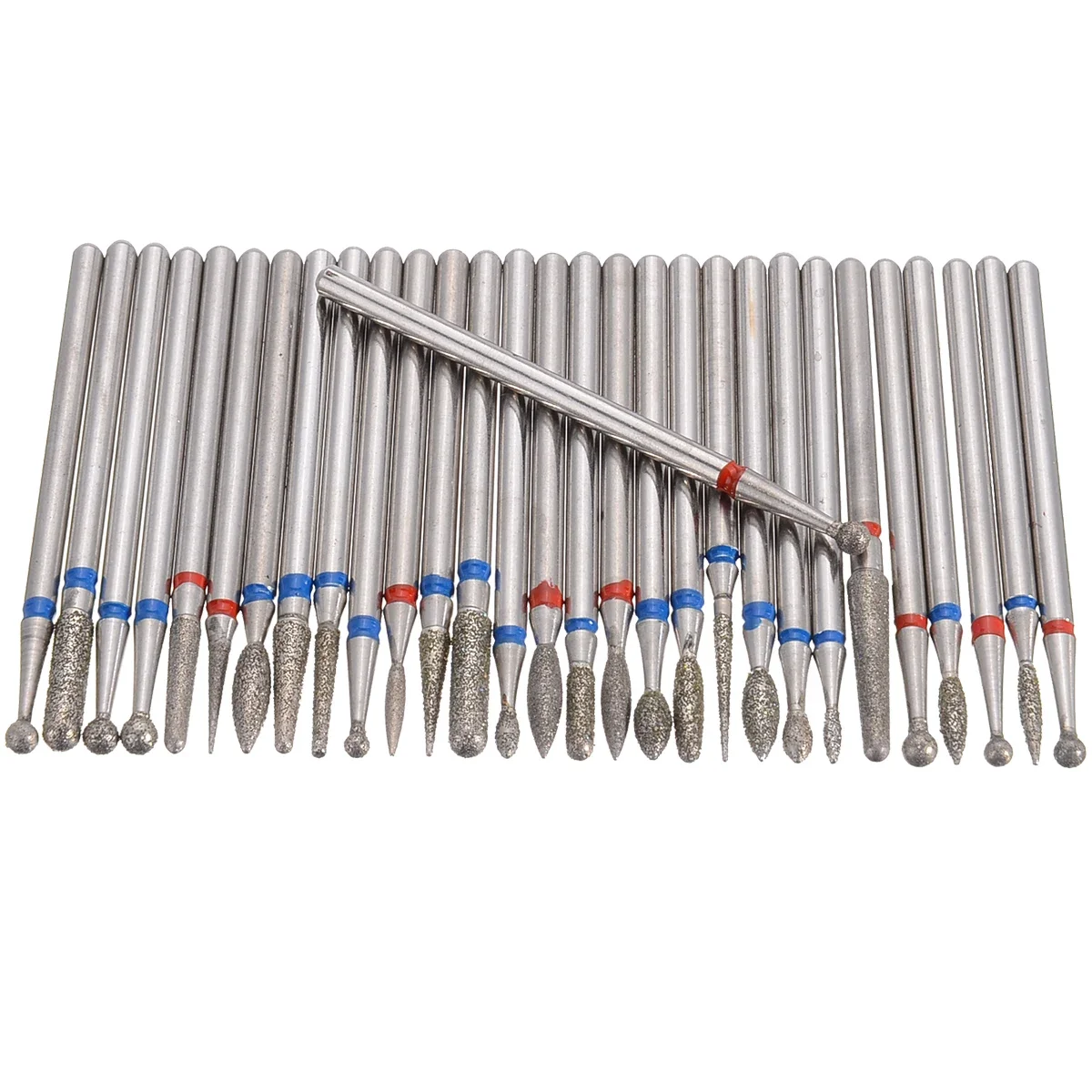 30pcs/set Diamond Nail Drill Bit Manicure Cutters Rotary Burr Nail Accessories Spiral Manicure Milling Cutter Tool