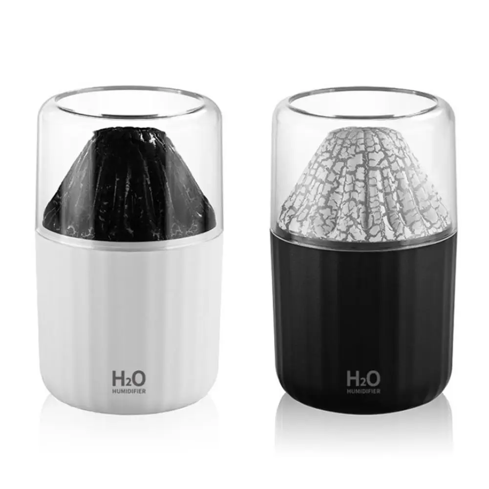 =New=Volcano Humidifier With Colorful Atmosphere Light Dual Mist Mode Generous Water Capacit Flame Humidifier Home Improvement