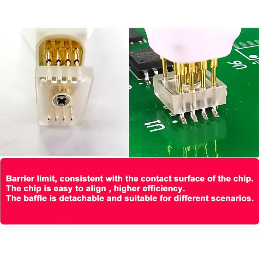 1.27mm New Positioning Test Clip SOP8/VSOP8/VSON/WSON Chips Programming Test Pin Handed Spring SOIC Reading Tool Fixture Upgrade