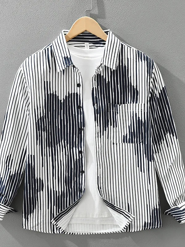 

Men's Long Sve Printed irt Casual Abstract Design Autumn Faionable Cotton Street Sle Loose Fit irt for Youth Daily...