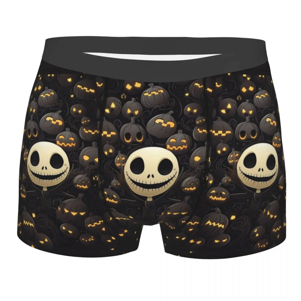 

Мужское нижнее белье на Хэллоуин с изображением Джека Скеллингтона, дышащие трусы-боксеры, мягкие трусы для мужчин